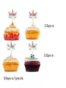 24pcs/Set Cupcake Decorations Suitable For Holiday Parties - Multicolor - View 2