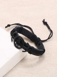 Vòng tay PU trang trí nốt nhạc thời trang và phổ biến cho nam giới cho kỳ nghỉ và cho vẻ ngoài sành điệu - màu đen - Xem 3