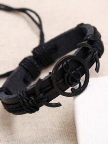 Vòng tay PU trang trí nốt nhạc thời trang và phổ biến cho nam giới cho kỳ nghỉ và cho vẻ ngoài sành điệu - màu đen - Xem 7