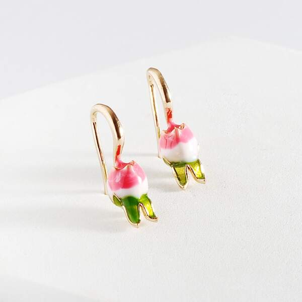 

Colorful Flower Stud Earrings, Gold