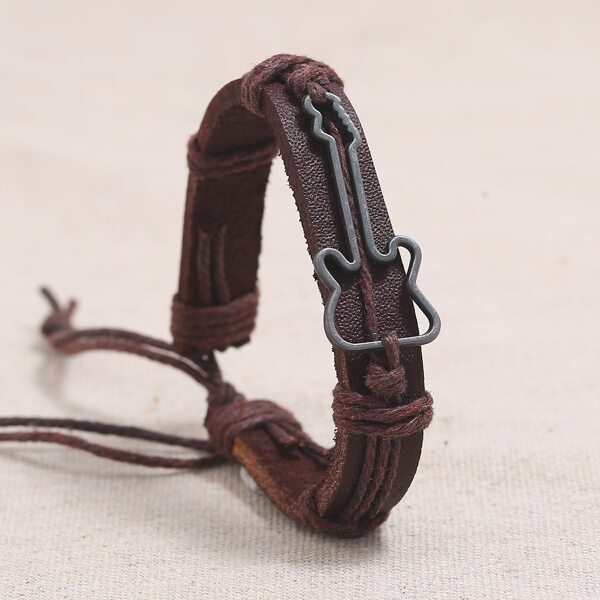 

Alloy Guitar Woven Bracelet, Brown