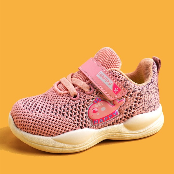 

Toddler Girls Cartoon Graphic Knit Sneakers, Baby pink