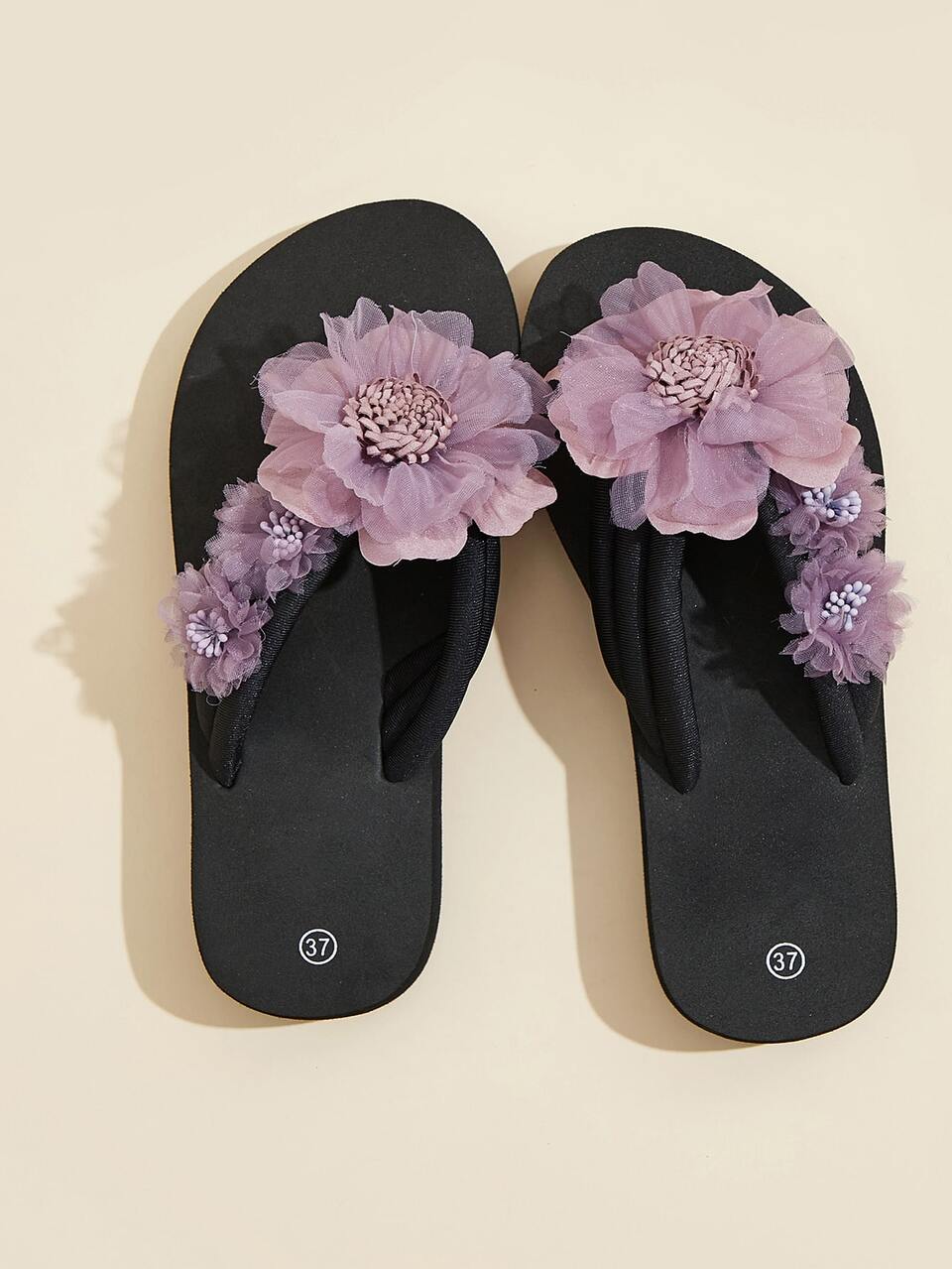 Women's Floral Decor Flip Flops Sandals For Vacation,Beach Outfits,Slippers Women