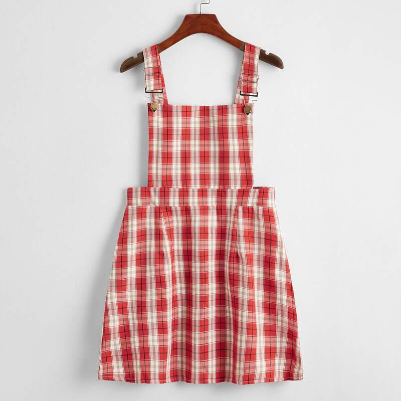 

Plaid Pinafore Dress, Multicolor