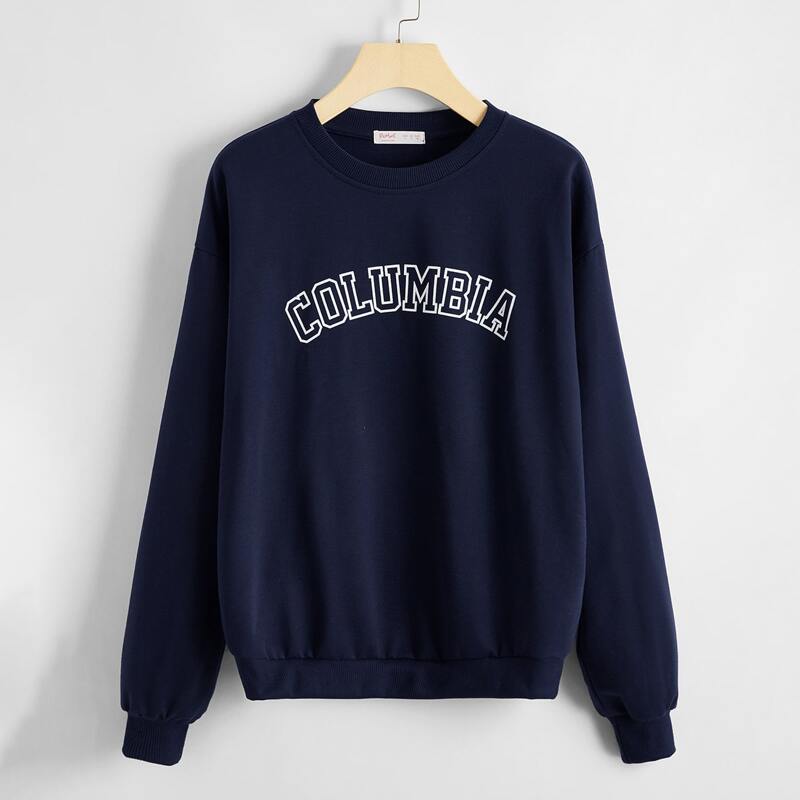 

Letter Graphic Sweatshirt, Navy blue