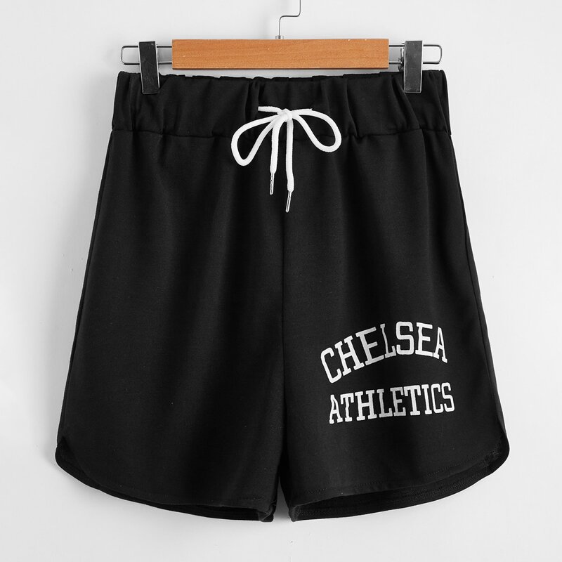 

Letter Graphic Shorts, Black