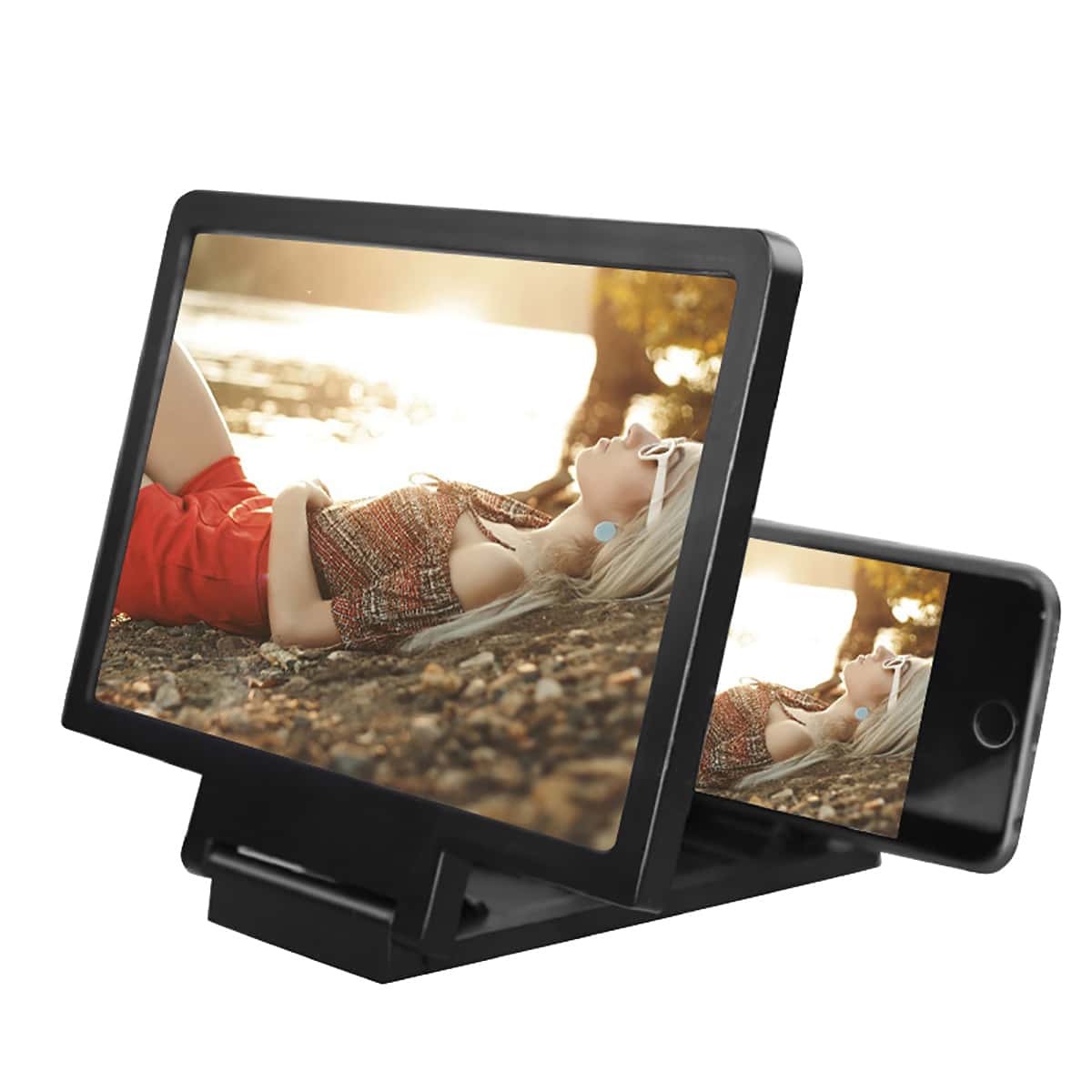 

1pc Screen Amplifier Phone Holder, Black