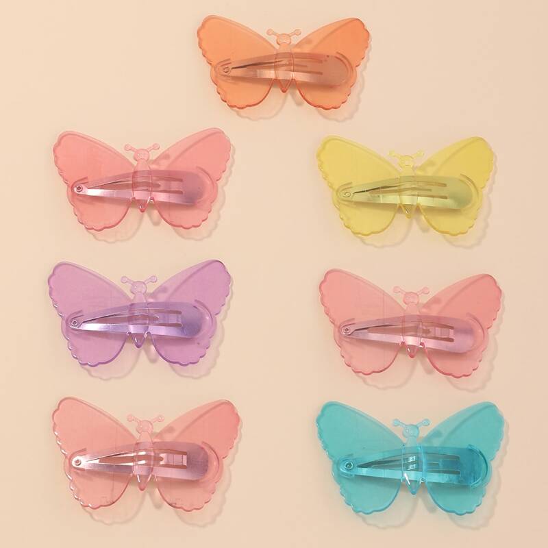 

7pcs Butterfly Clear Hair Clip, Multicolor
