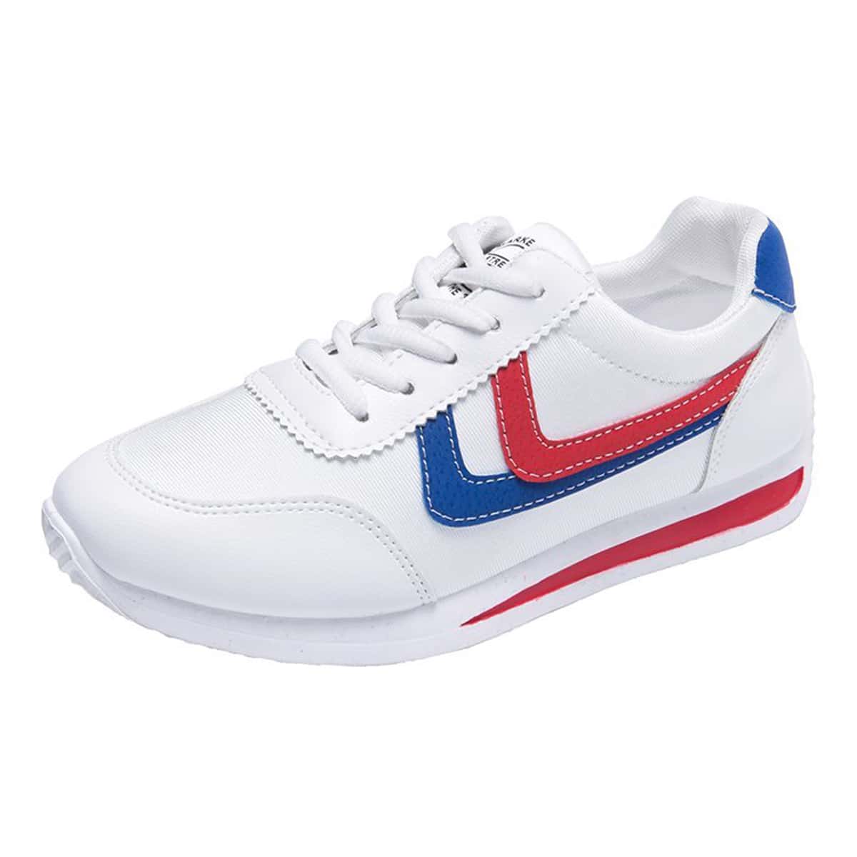 

Colorblock Lace-up Sneakers, White