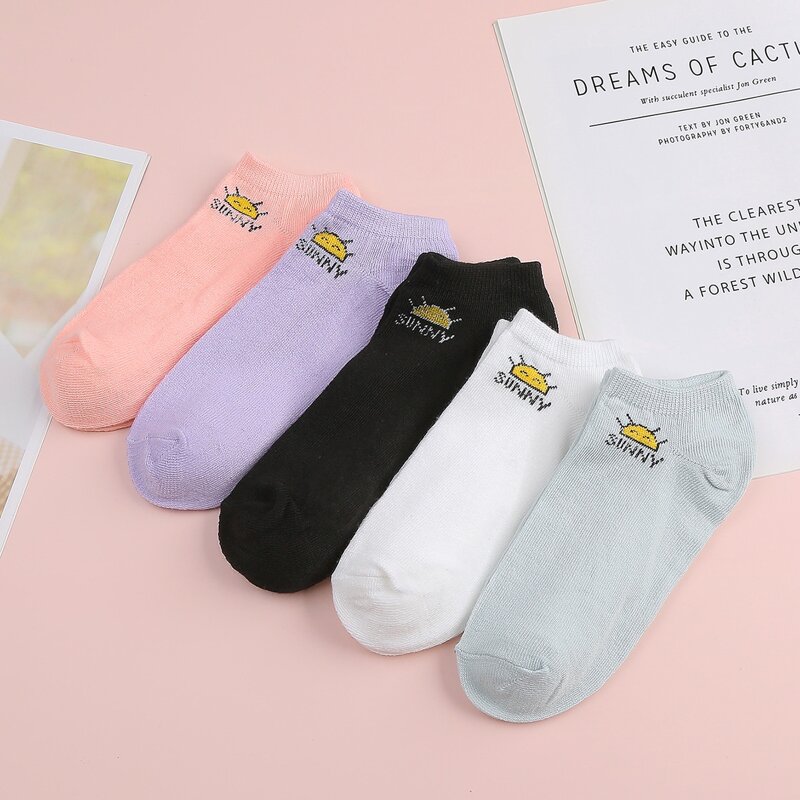 

5pairs Cartoon Ankle Socks, Multicolor