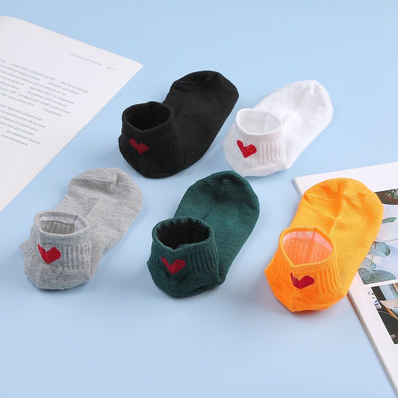 

5pairs Heart Socks, Multicolor