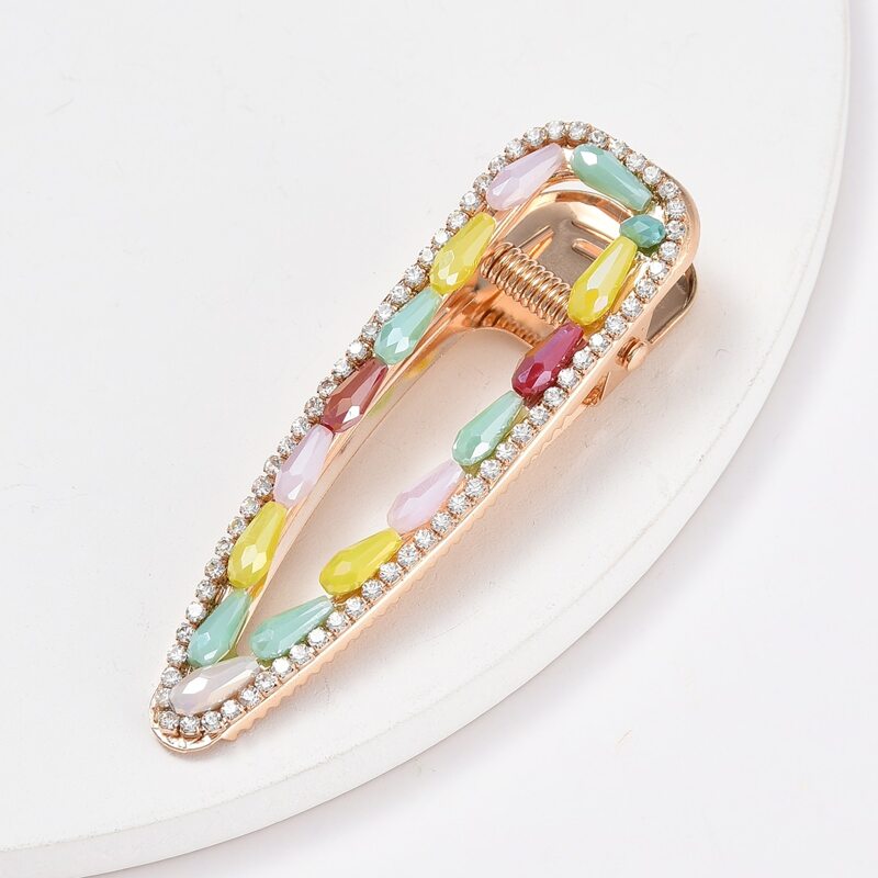 

1pc Rhinestone Decor Colorful Hair Clip, Multicolor