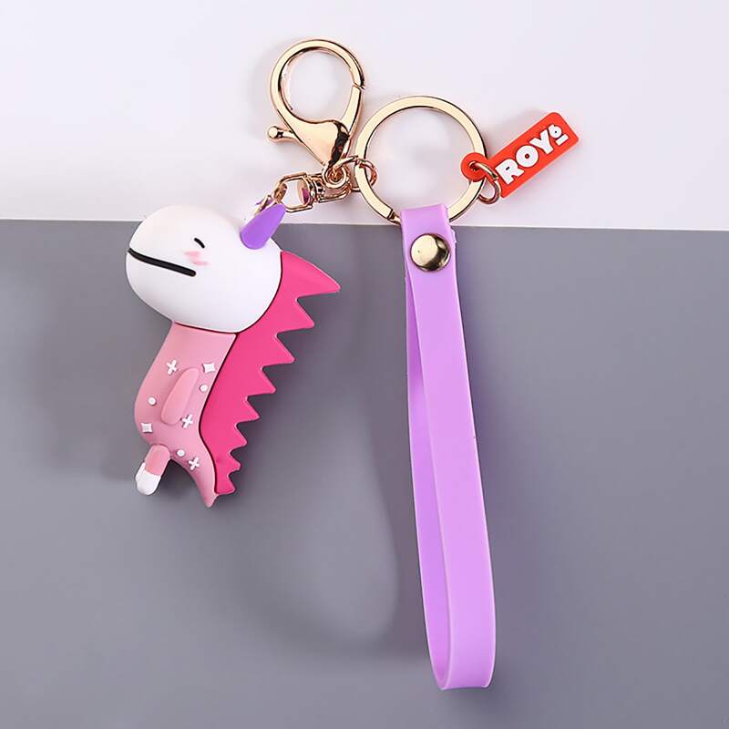 

Cartoon Dinosaur Keychain, Multicolor