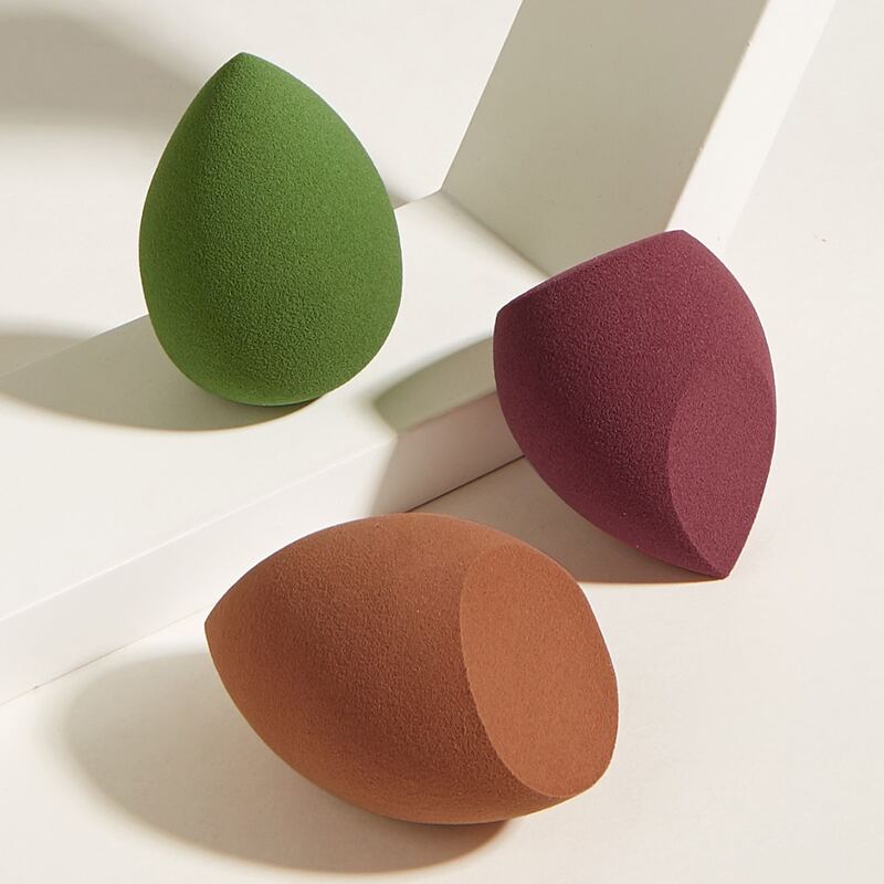 

3pcs Solid Makeup Sponge Set, Multicolor