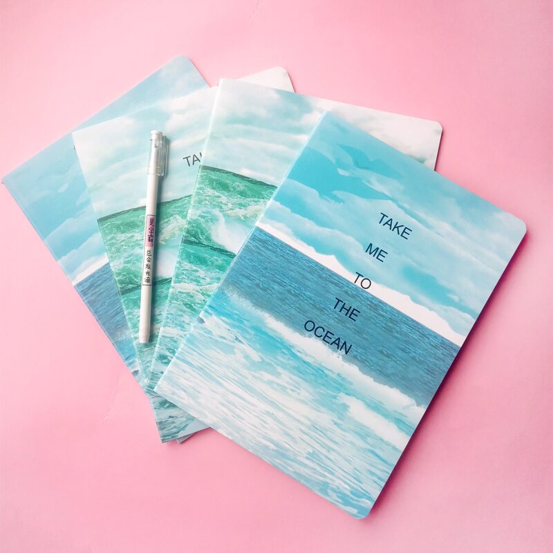 

1pack Sea Pattern Cover Random Notebook, Multicolor