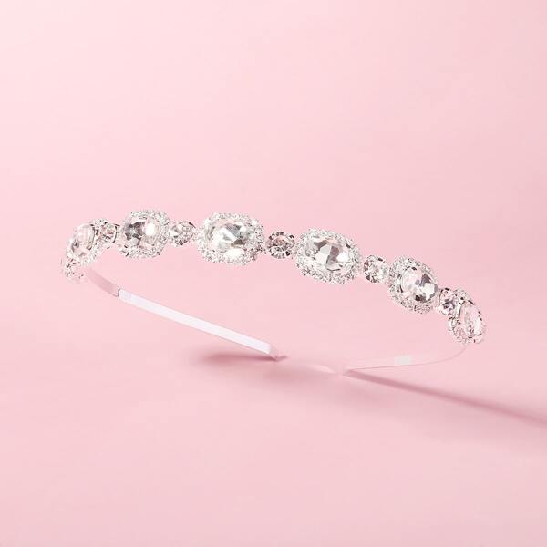 

Rhinestone Decor Hair Hoop, Silver