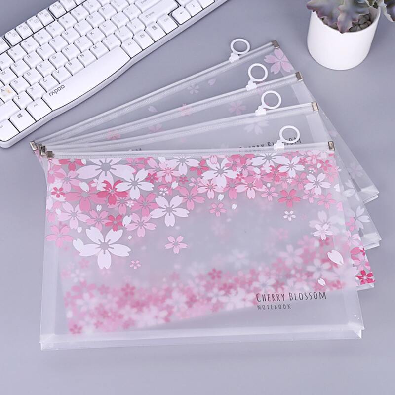 

1pc Floral File Bag, Pink