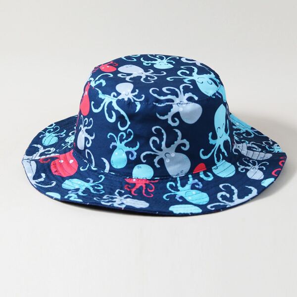 

Boys Octopus Pattern Bucket Hat, Navy blue