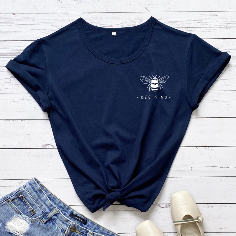 

Bee And Letter Graphic Tee, Navy blue