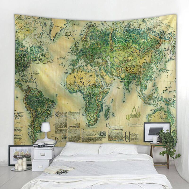 

Map Print Tapestry, Multicolor
