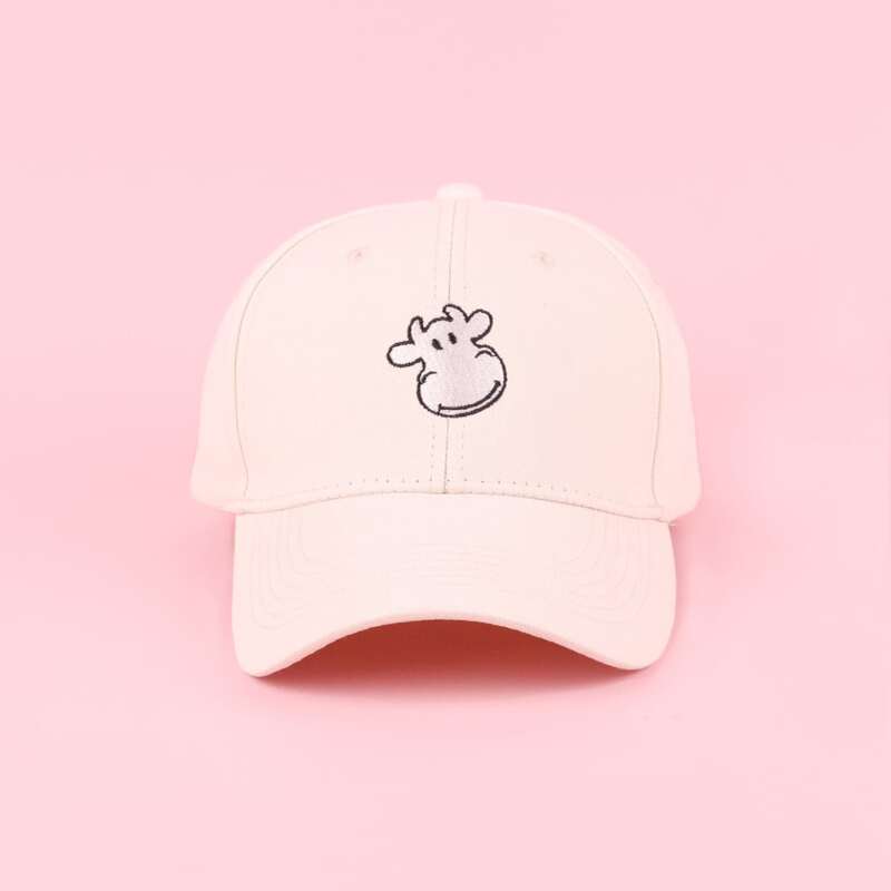 

Cartoon Cow Baseball Cap, Beige