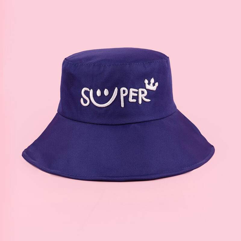 

Smile Letter Bucket Hat, Blue