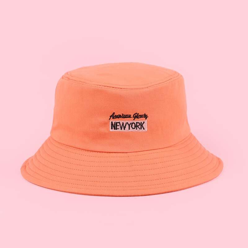 

Letter Graphic Bucket Hat, Coral orange