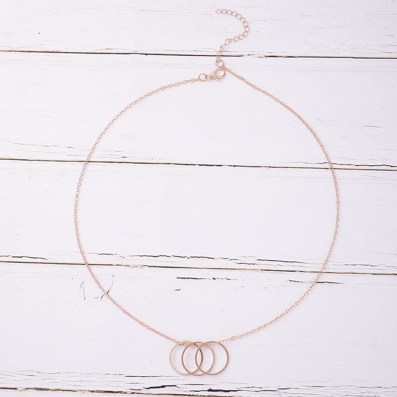 

Layered Ring Pendant Necklace, Gold