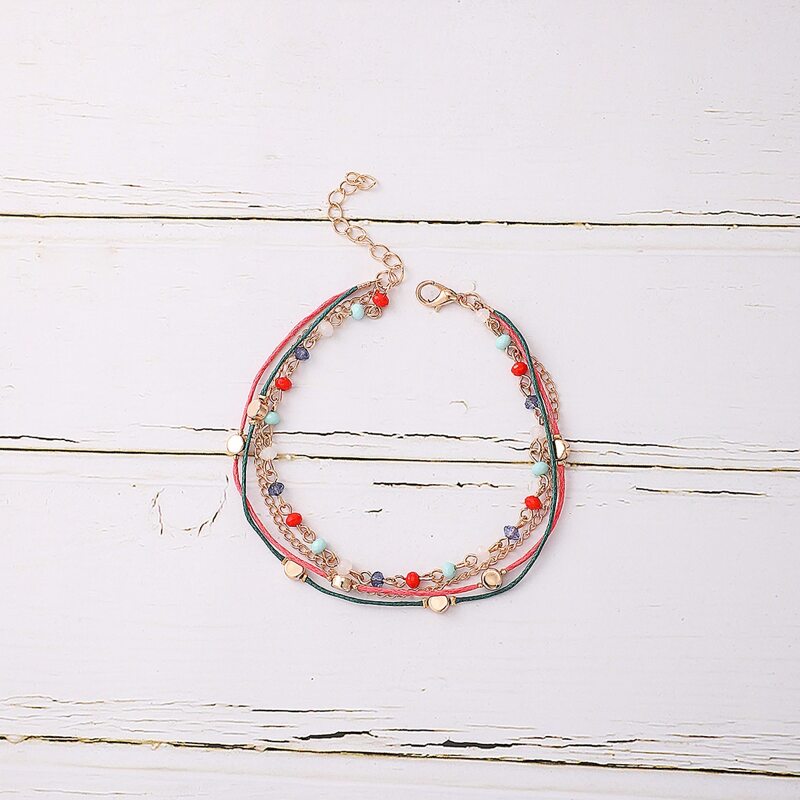 

Crystal Layered Anklet, Multicolor