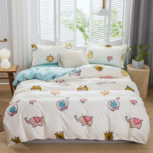 

Cartoon Graphic Bedding Set Without Filler, Multicolor