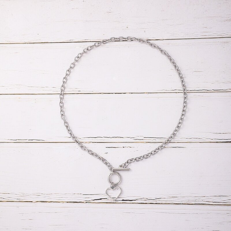 

Heart Chain Necklace, Silver