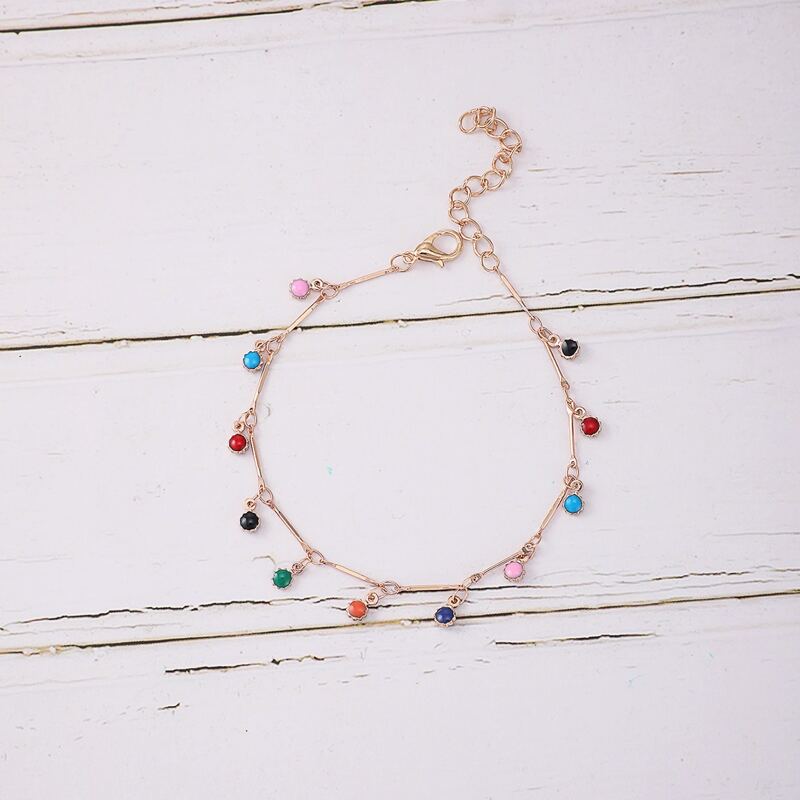

Colorful Gemstone Anklet, Multicolor