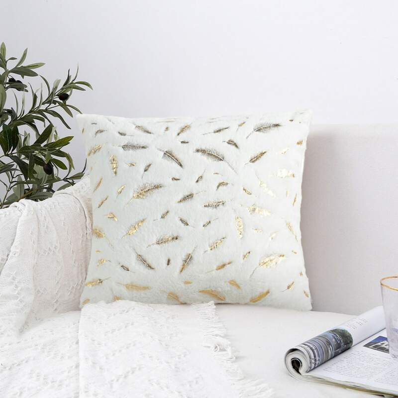 

Plush Cushion Cover Without Filler, White