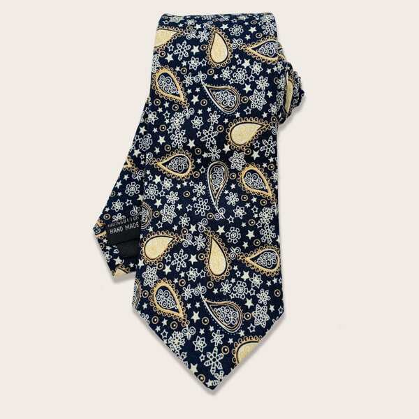 

Men Paisley Pattern Tie, Black