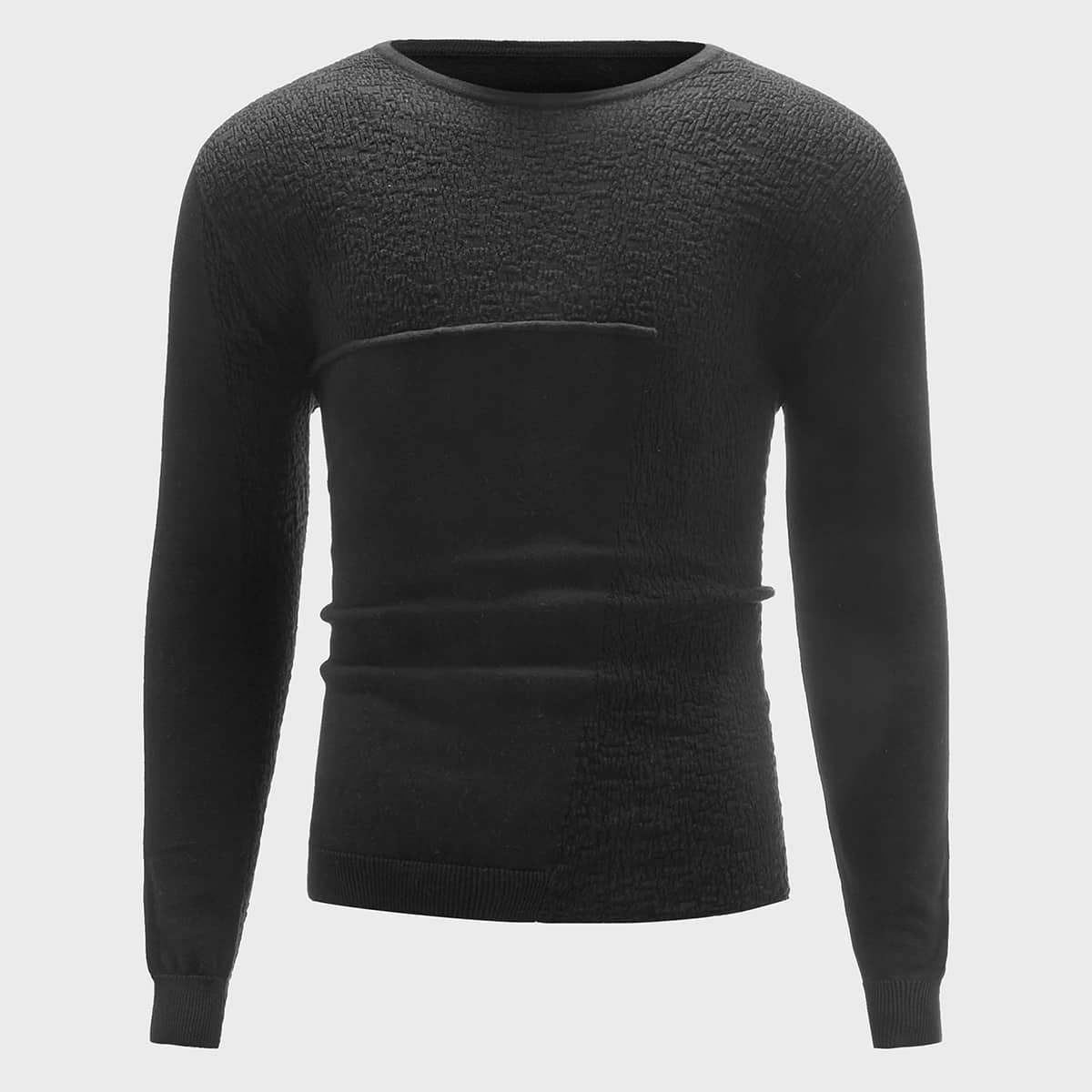

Guys Solid Crew Neck Sweater, Black