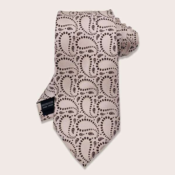 

Men Paisley Pattern Tie, Khaki