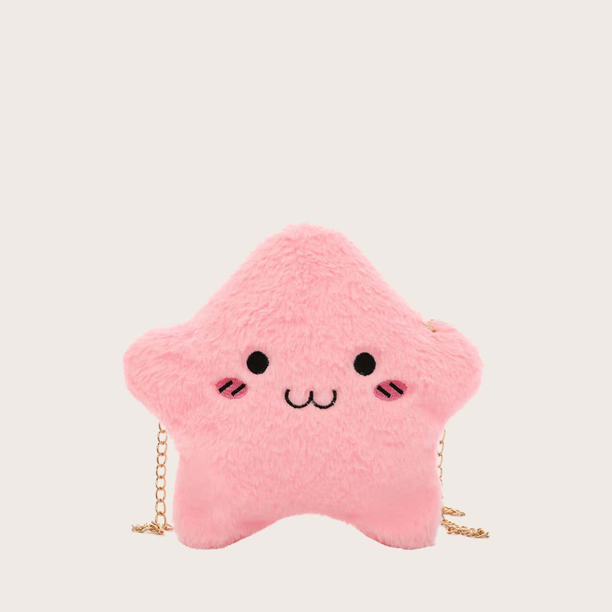 

Star Fluffy Crossbody Bag, Baby pink