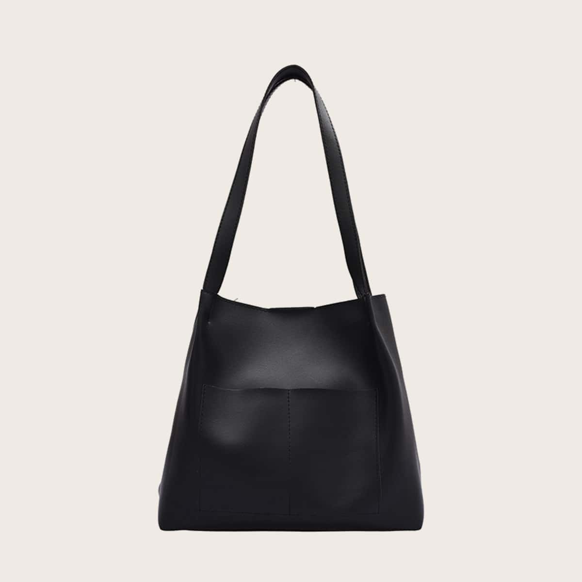 

Minimalist Tote Bag & Inner Pouch, Black