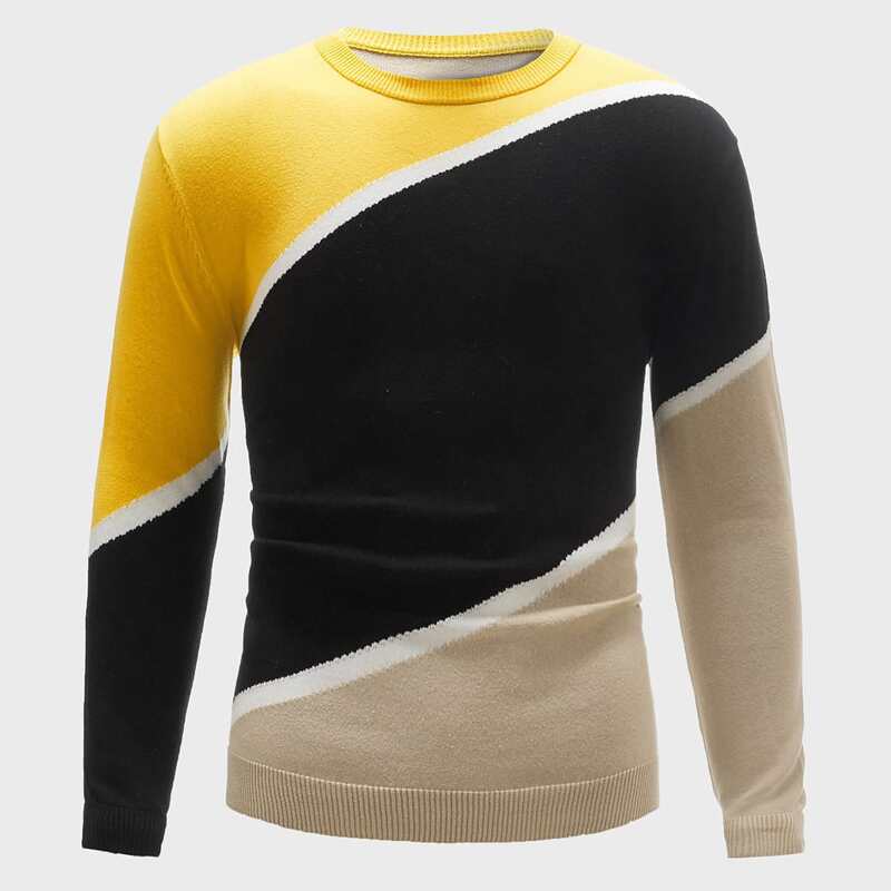 

Guys Contrast Panel Crew Neck Sweater, Multicolor