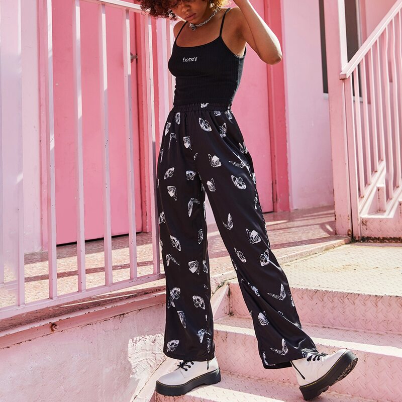 

Butterfly Wide Leg Pants, Black
