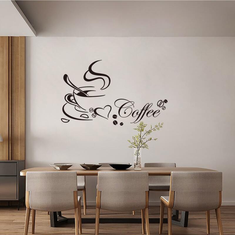 

Coffee Cup Print Wall Sticker, Black