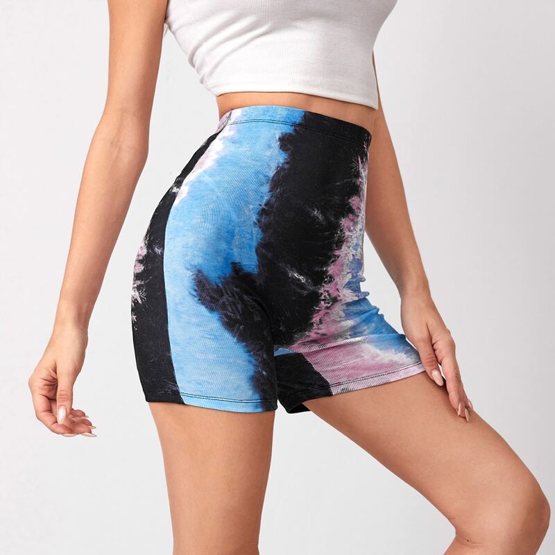 

Tie Dye Biker Shorts, Multicolor