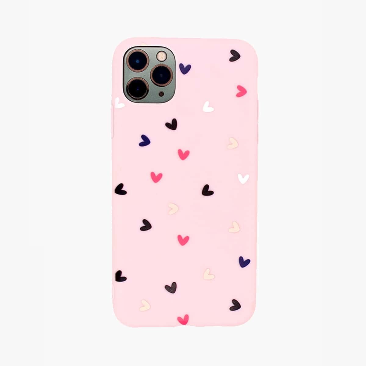 

1pc Heart Print iPhone Case, Pink