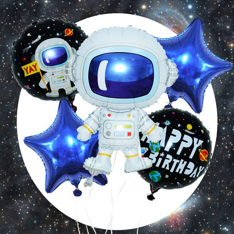 

7pcs Astronaut Design Balloon Set, Multicolor
