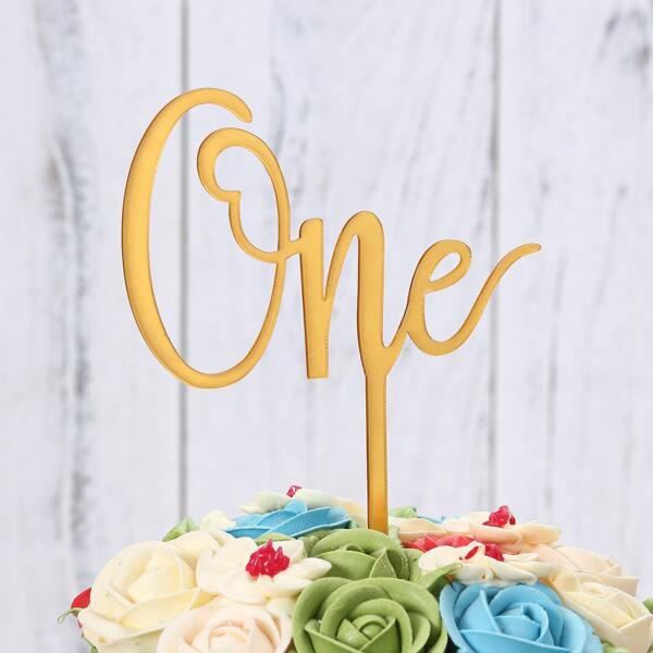 

1pc Letter One Cake Topper, Gold
