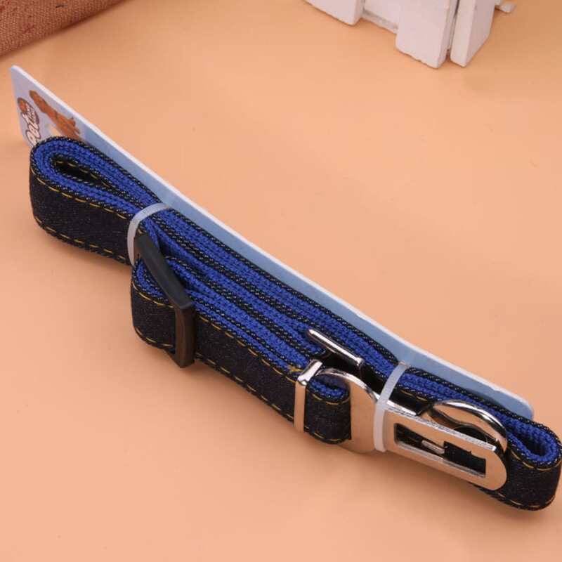 

1pc Denim Dog Car Seat Belt, Blue