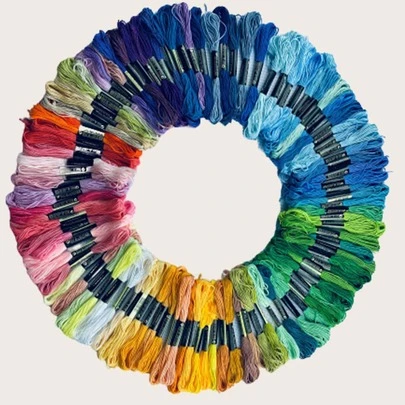 50pcs/set Cross Stitch Embroidery Thread, Rainbow Color Hand Embroidery Floss, For DIY Sewing