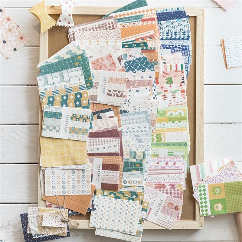 

50sheets Geo & Floral Print Random Material Paper, Multicolor