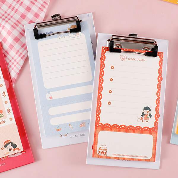 

1pc Random File Clipboard With Memo Pad, Multicolor
