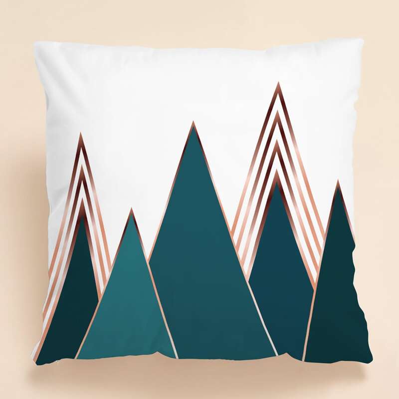 

1pc Geometric Print Cushion Cover Without Filler, Multicolor